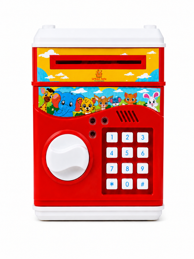 Urban Tots ATM Bank for Kids – Electronic Piggy Bank with Lights & Sounds | Smart Money Saving Toy with Password Lock, Coin & Note Slot | ATM Machine Toy Gift for Boys & Girls Ages 3+
