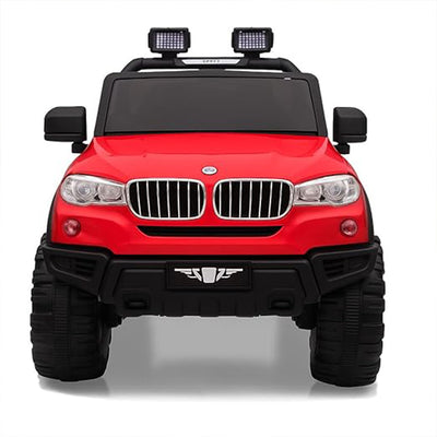 Urban Tots 12V POBO Ride-On Jeep for Kids | Remote Control, Swing Function, LED Lights & Bluetooth Music | Age 2-8 Year (Jeep POBO BMX, Red)